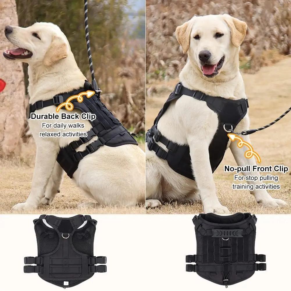 Tactical Dog Harness Military Pet German Shepherd Pet Training Vest Adjustable Dog Harness for Small Medium Large Dogs