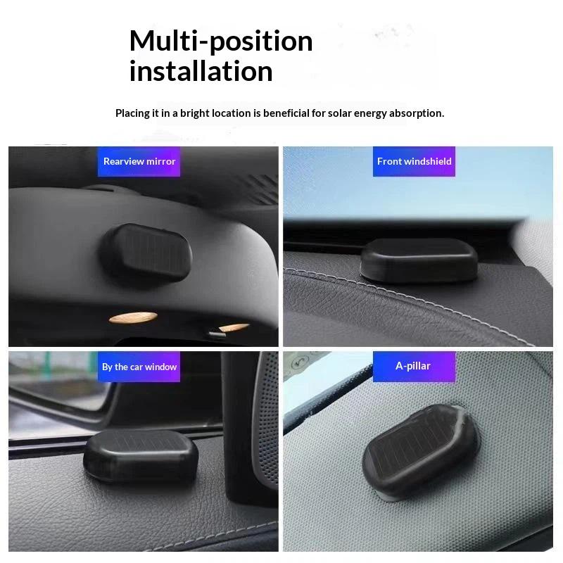 1Pc Solar Powered Dummy Car Security Light No Wiring Wireless LED Fake Alarm Flashing Lamp Anti-Theft for SUV Truck Van Parking
