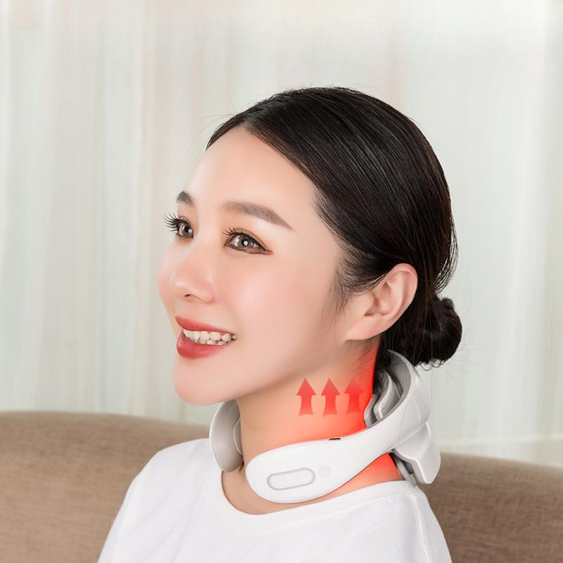 Breathing Light Cervical Vertebra Massage Instrument Intelligent Voice Pulse Cervical Vertebra Physiotherapy Instrument Kneading Neck Protector.
