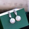DIY S925 Sterling Silver Stud Earring Mounts for 9-13mm Round Pearls - Fashionable Silver Earrings 22309.