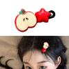 2 Pieces Kids Hairpins with Apple Star Designs Forehead Side Bangs Clip Unique Designs Hairpins for Stylish Baby Girls