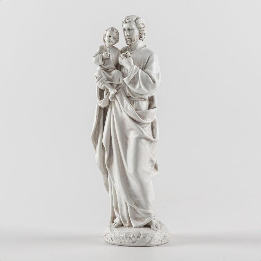 7-дюймовая фигурка Святого Иосифа и Иисуса, расписанная вручную, католическая религиозная белая статуэтка для домашнего декора, подарок Св.. Иосиф и Младенец Иисус