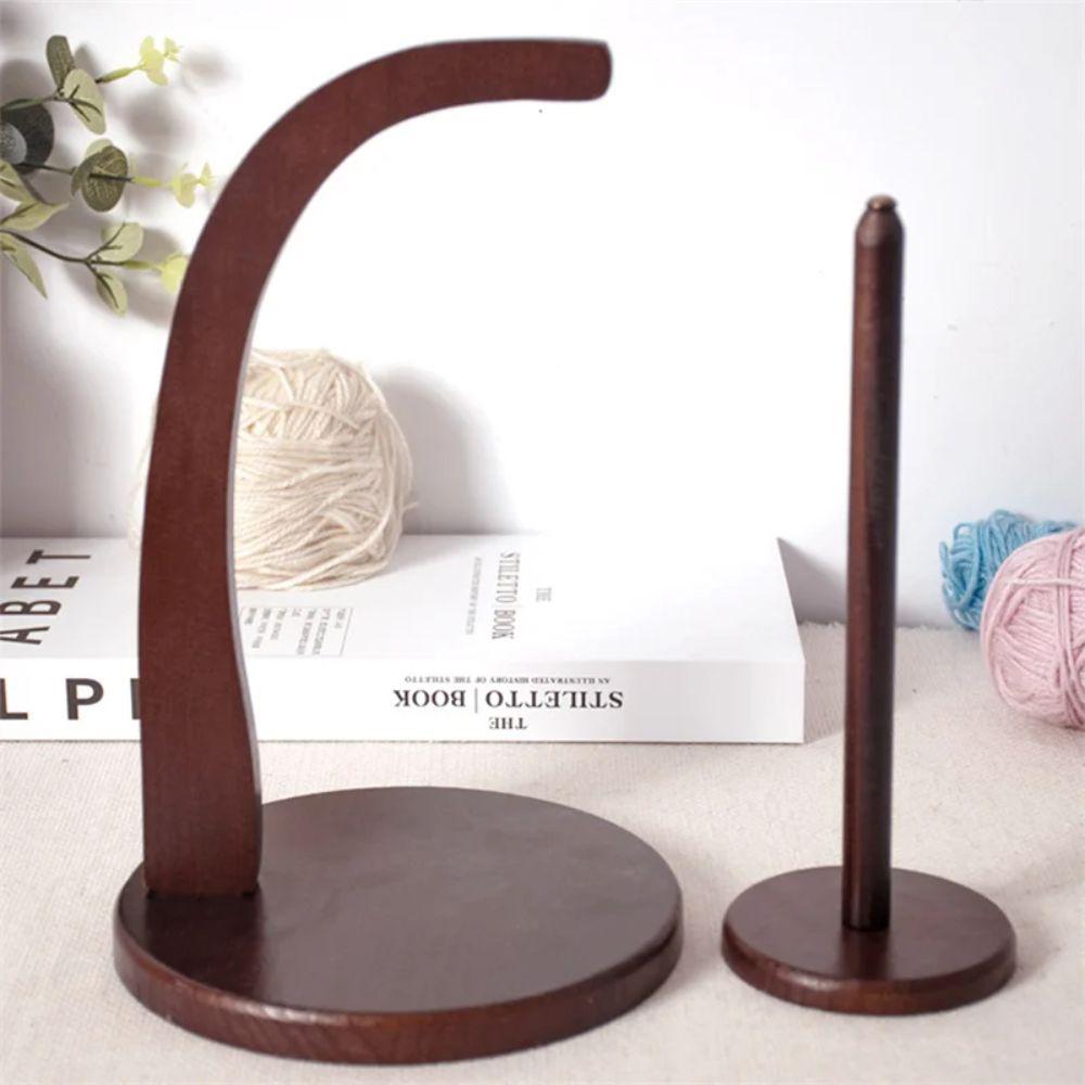 Rotating Wooden Yarn Holder Spinning Yarn Stand Knitting Tool Thread Spool Crochet