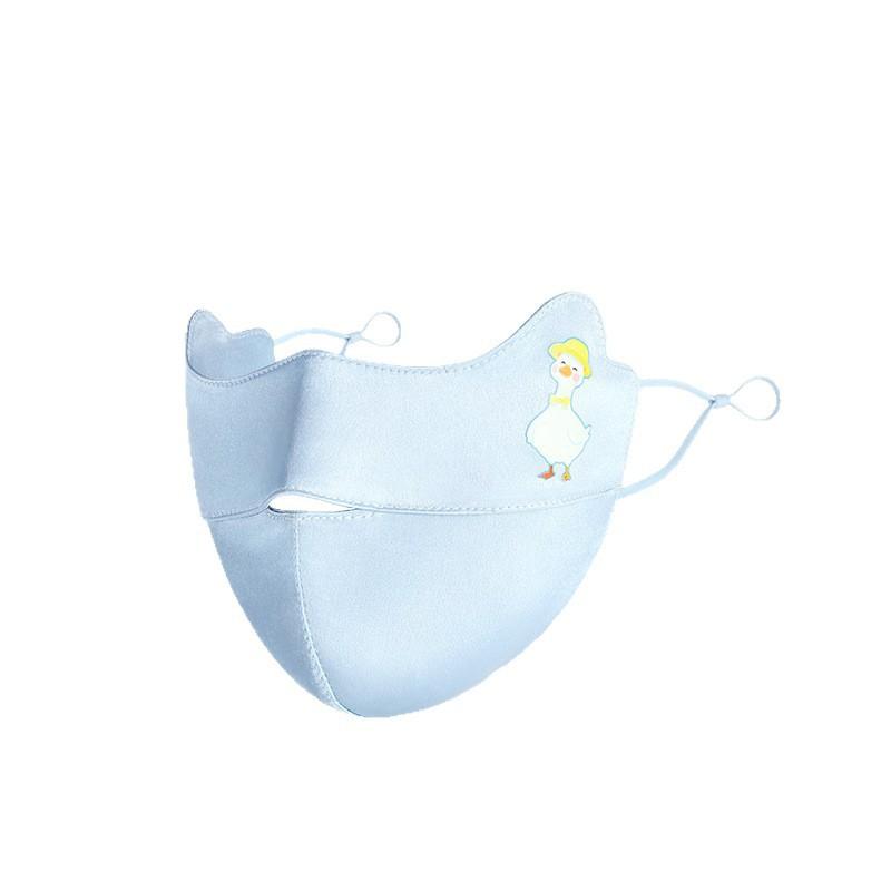 100% Pure Mulberry Silk Kids Sun Protection Face Cover Lightweight UV Shield Outdoor Cooling Mask Boys Girls