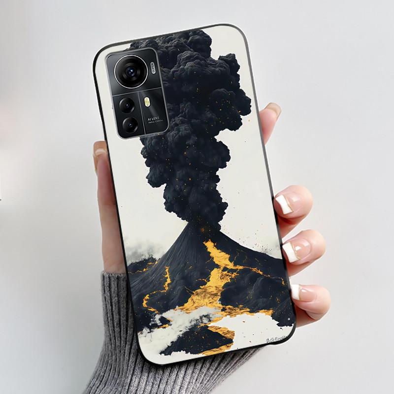 Чехол для ZTE Blade A72s A7050/V41 Умный чехол Роскошный Дракон Милый Крутой Мальчики Девочки Черный Матовый Мягкий ТПУ Силиконовый Чехол Задняя Крышка