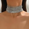 Diamond Studded Multi-layer Necklace, European and American Banquet Runway, Exaggerated Personality, Fashionable Trend, Necklaces for Women, Choker