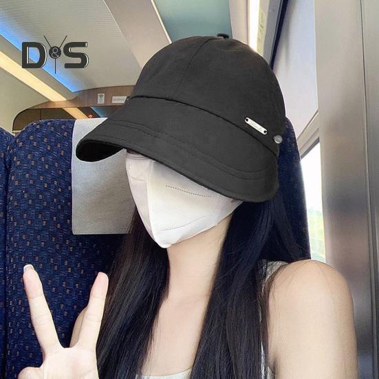 Outdoor Hat Sun Protection Anti-UV Wide Brim Solid Color Adjustable Head Circumference Foldable Lightweight Gardening Travel Sun Hat