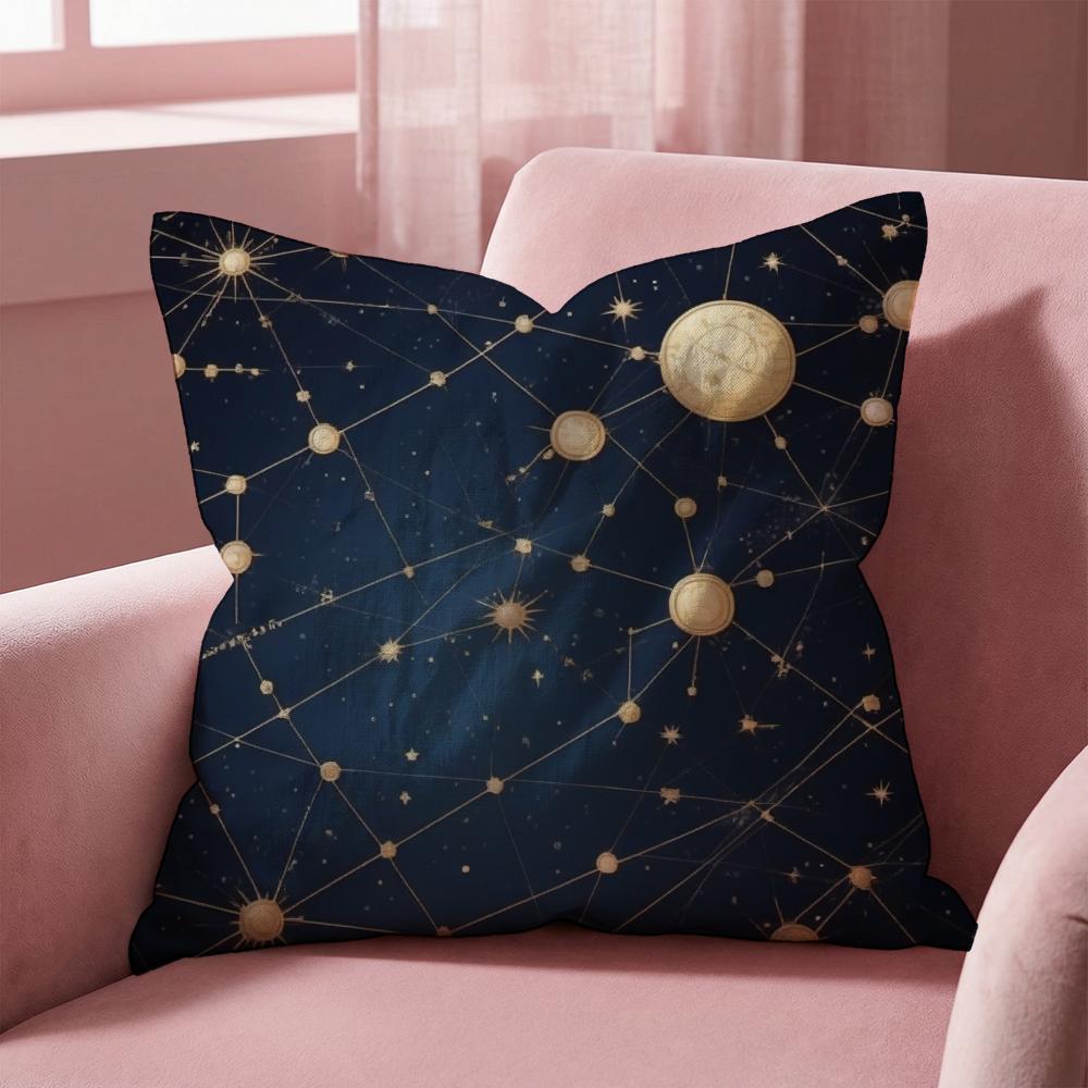 Constellation Pattern Cushion Cover MultiScene Pillow Cover for Home Car Reversible Soft Durable for Daily Use