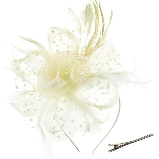 Girls Hoop Bridal Elastic Design Feather Hair Floral Hairpin Flower Headdress