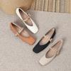 Bow Flat-Soled Single Shoes Women'S French Mary Jane Pearl Soft-Soled Shallow Mouth Large-Size Single Shoes