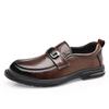 МодаВинтажный стильМужские официальные мокасиныМодные деловые туфли на плоской подошвеКлассическая мужская обувь без застежекПовседневная мужская кожаная обувь ручной работы