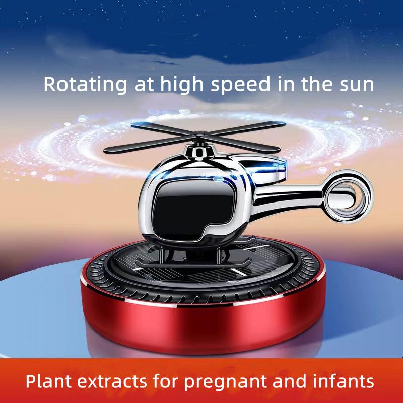 New Luxury Car Ornament with Solar Helicopter Air Freshener Perfume Perfumed Seat Cover for Cars