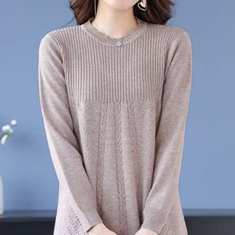 Свитер для женщин Осень Зима Легкий Теплый Вязаный Эластичный Топы с длинным рукавом
