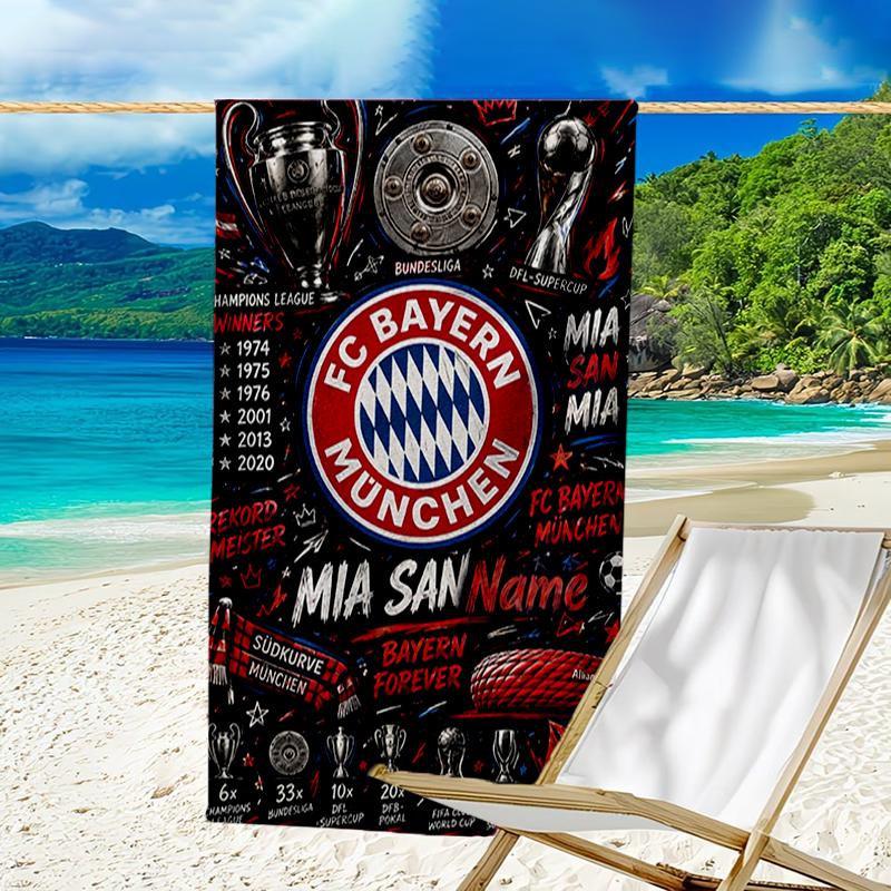 Custom Name Ultrasoft Beach Towel With Bayern Munich Themeideal For Pool Camping Diving Perfect Travel Essential Vibrant Beach Towel