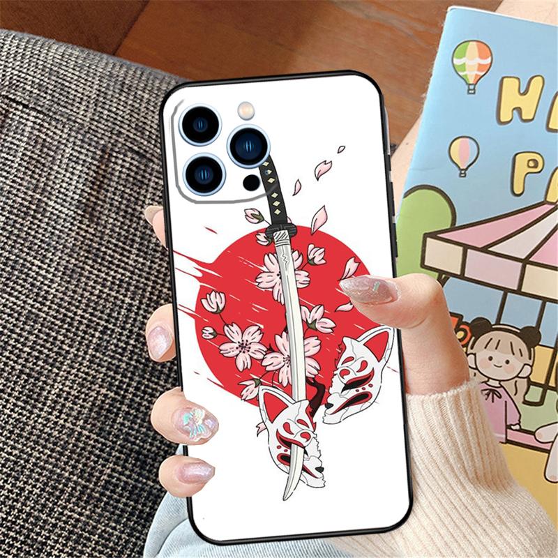 Japan Samurai Ninja Ronin Phone Case For iPhone 16 Pro Max 15 14 11 12 13 Pro Max Mini XR 16e 16 15 Plus Bumper Cover