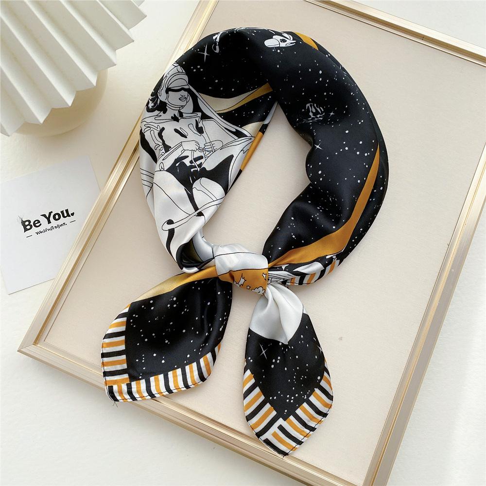 Fashion Decoration Scarf Hairband Tie Hair 70 Small Square Scarf Silk Scarf Women'S Spring And Autumn Versatile Small Scarf Professional Scarf