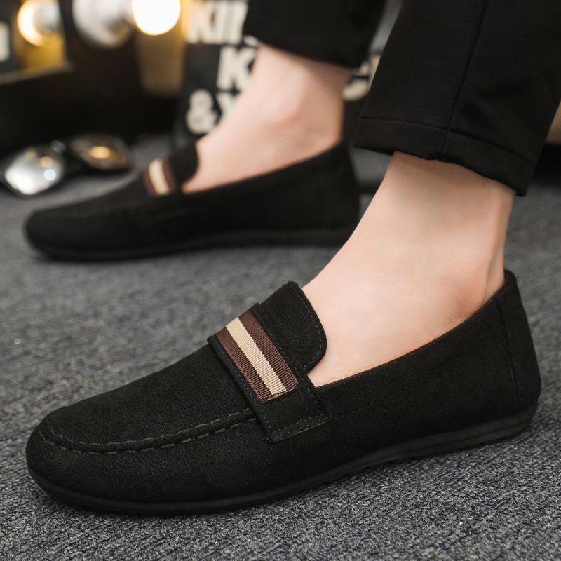 Casual Shoes for Men British Style Wear to Work Round Toe Sneakers Slip-on Soft Designer Luxury Low Price Breathable Man Shoe