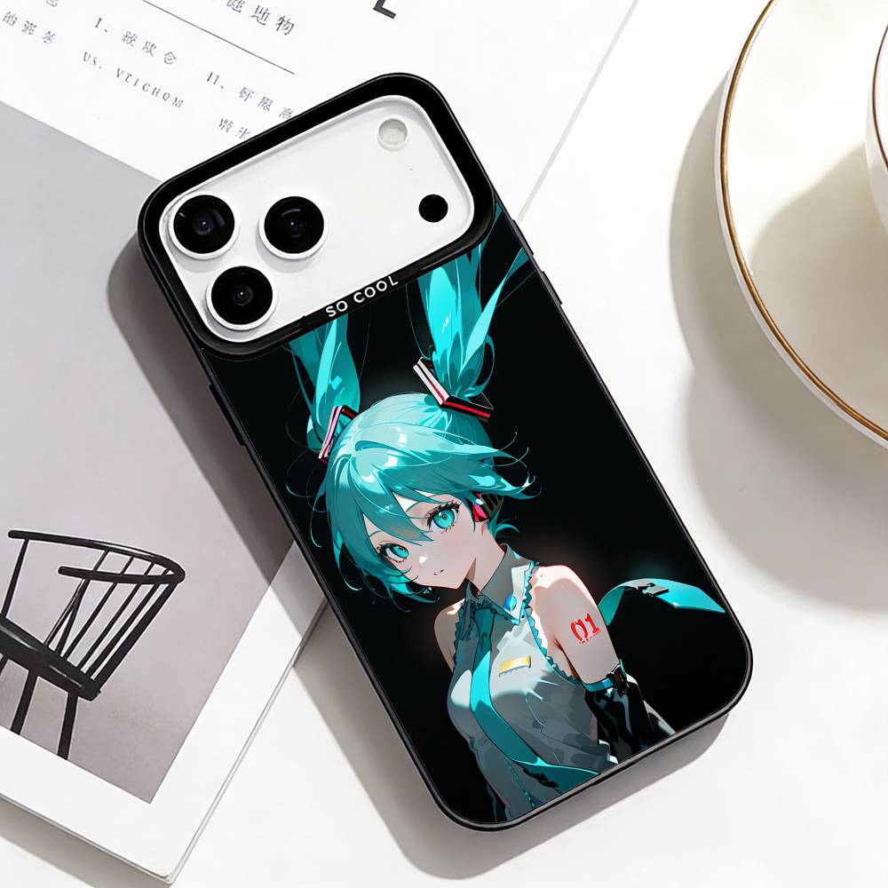 Чехол C-Cyber Note Virtu для iPhone 17, 16, 15, 14, 13, 12, 11 Plus, Pro Max Черная рамка Посеребренная крышка