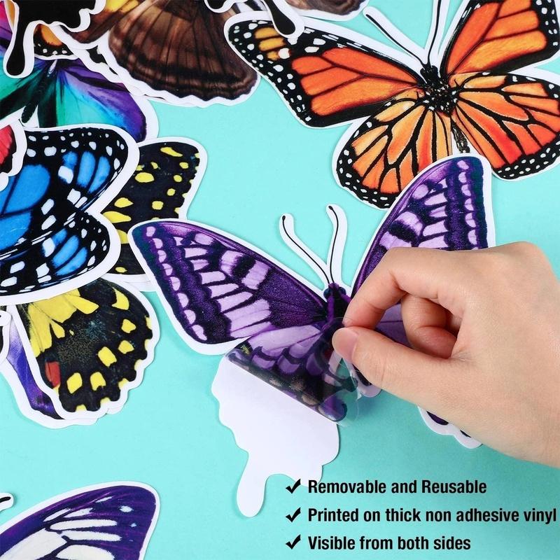 New 20PCS Butterfly Window Stickers Anti-Collision Window Clings Decals Reusable Glass Window Film Wall Stickers