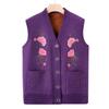 Middle-aged Sweater Vest Female Grandma Vest Mother Autumn and Winter Velvet Thickened Vest Old Lady Warm Vest