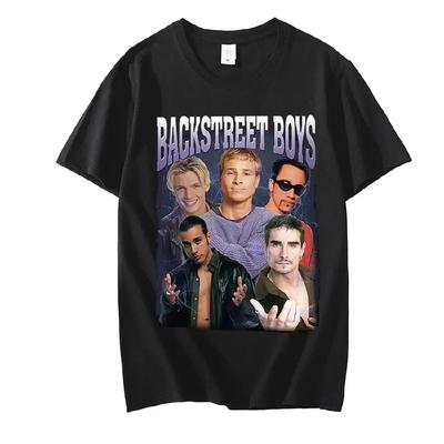 Футболка с ретро-дизайном Backstreet Boys 90-х Музыкальная композиция Футболка-трибьют бой-бэнда Графическая футболка Нейтральный тренд Хип-хоп Повседневная уличная рубашка