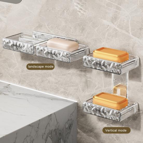 Soap Box Space-Saving Wall-Mounted Shower Soap Organizer Detachable Easy To Clean Soap Holder for Home Bathroom