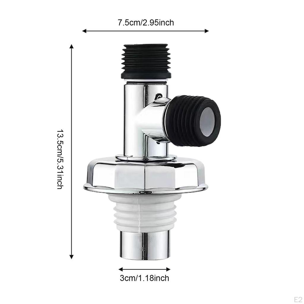 Floor Drain Adapter Tube Connector Electroplating Tee Joint Double Purpose for Restroom