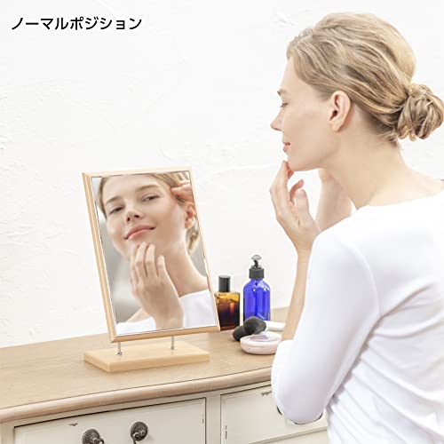 HORIUCHI MIRROR 2-стороннее зеркало на деревянной подставке, регулируемое по углу и высоте, зеркало для макияжа, элемент интерьера, подарок на день рождения