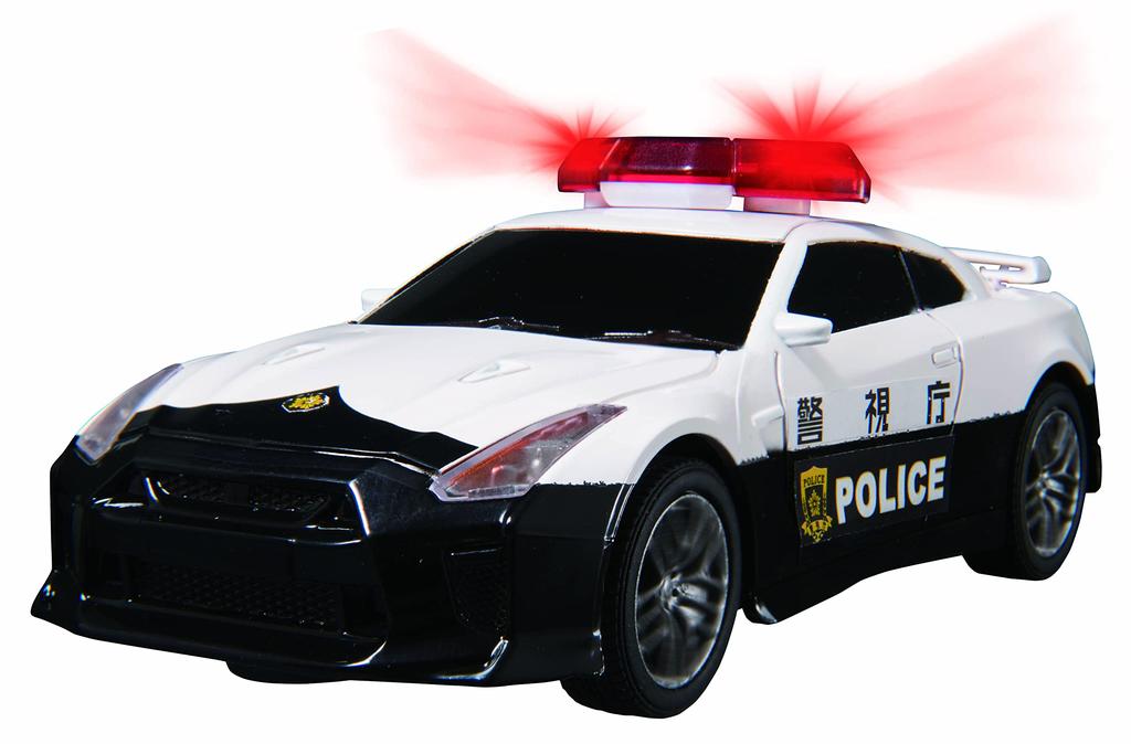 Jozen Light Drive Scale Radio Control Nissan Police 1/32 GT-R Car, White, JRVC125-WH