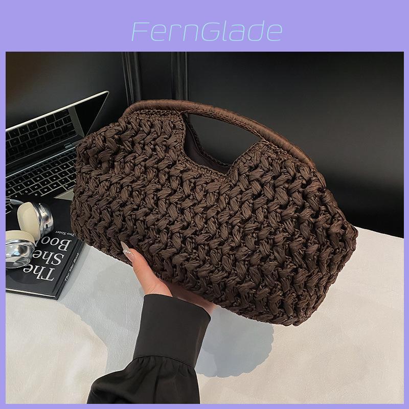 Woven Bag For Women Summer Beach Vacation Large Capacity With Lock Closure For Daily Use