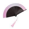 Ancient Fan Hollow Out with Tassels Vintage Bamboo Folding Fan Decor Ladies Hand Fan Daily Use