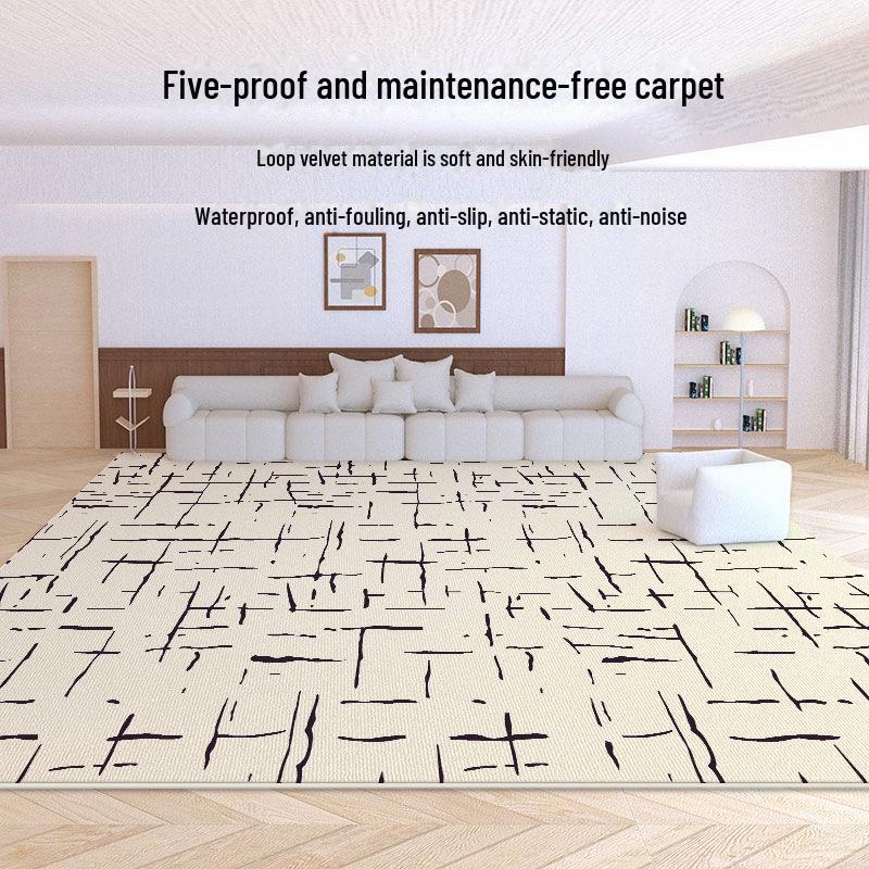 Ковер для гостиной и спальни Cream Loop Velvet 2024 года — водонепроницаемый, устойчивый к пятнам, долговечный