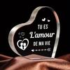 Плоская 2D, Акриловая декоративная табличка в форме сердца «Tu Es Mon Amour», Дизайн с силуэтами пары, Подходит для украшения стен, крыльца, комнаты, виллы, акцент