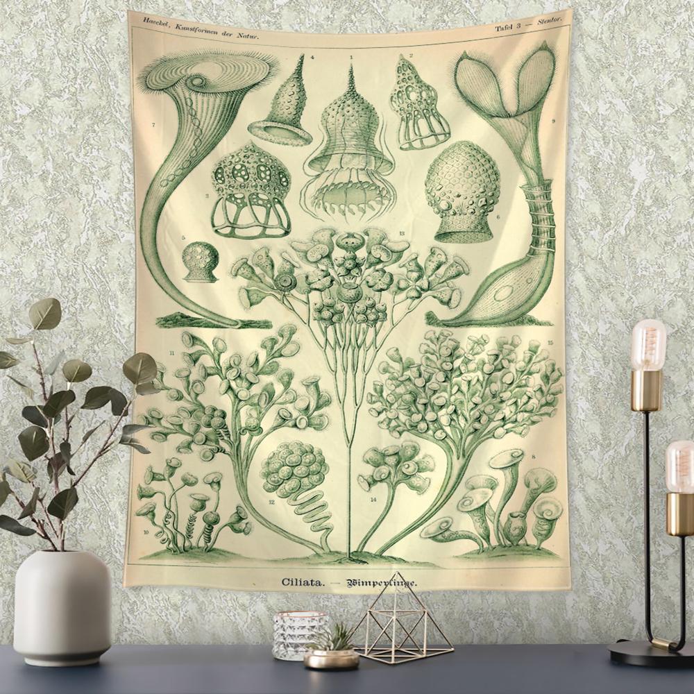 Карта идентификации подводных насекомых, настенный гобелен в богемном стиле, психоделическое колдовство, искусство, загадочный домашний декор