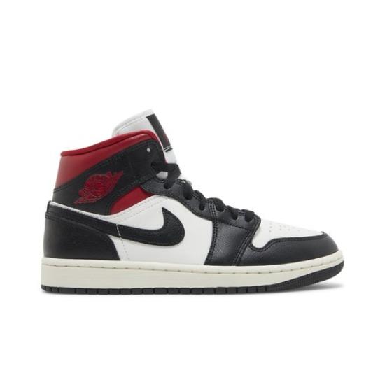 Air Jordan Wmns Air Jordan 1 Mid Черный Парусный Спортзал Красный BQ6472-061