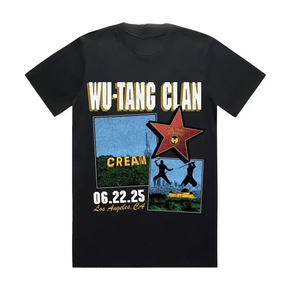 WuTang Clan Ретро 90-х Повседневная Футболка Унисекс Круглый Вырез Хлопок Короткий Рукав Y2K Оверсайз Мода Женские и Унисекс Футболки