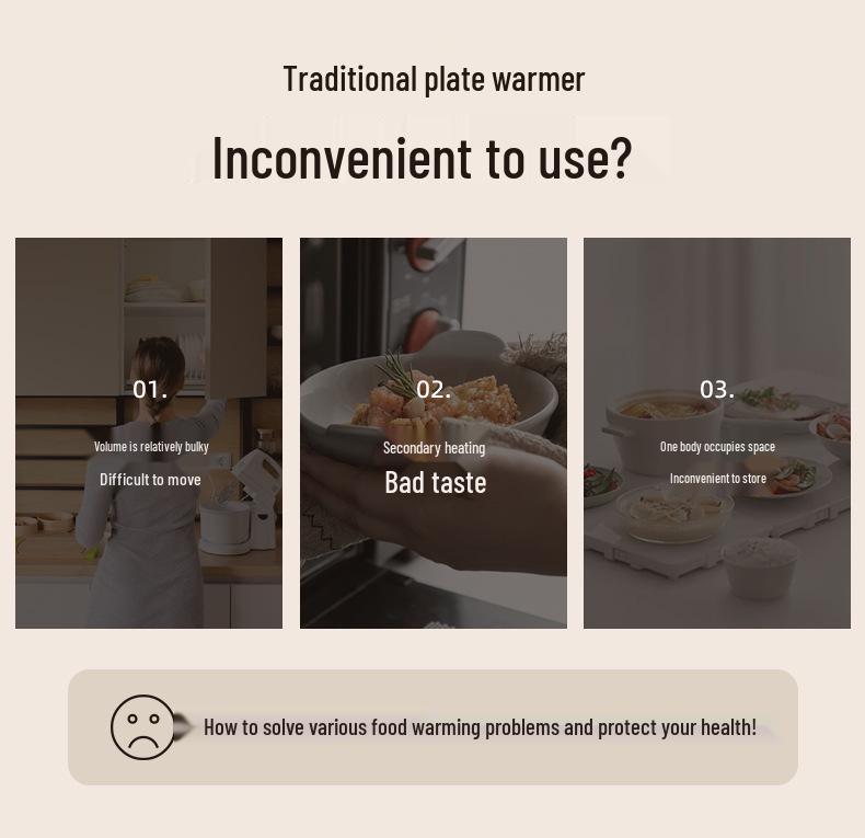 Folding Silicone Food Warmer Pad with Intelligent Temperature Control