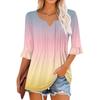 3/4 рукава топы для женщин повседневные оборки V-образный вырез футболки рабочие блузки нарядные туники топы