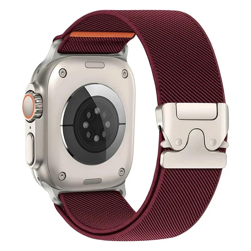 Парашютные ремешки для Apple watch 10 ремешок 46мм 42-41-45мм Ultra 2 49мм 44мм нейлоновый браслет iWatch Apple watch Series 9 8 SE 5 6 7