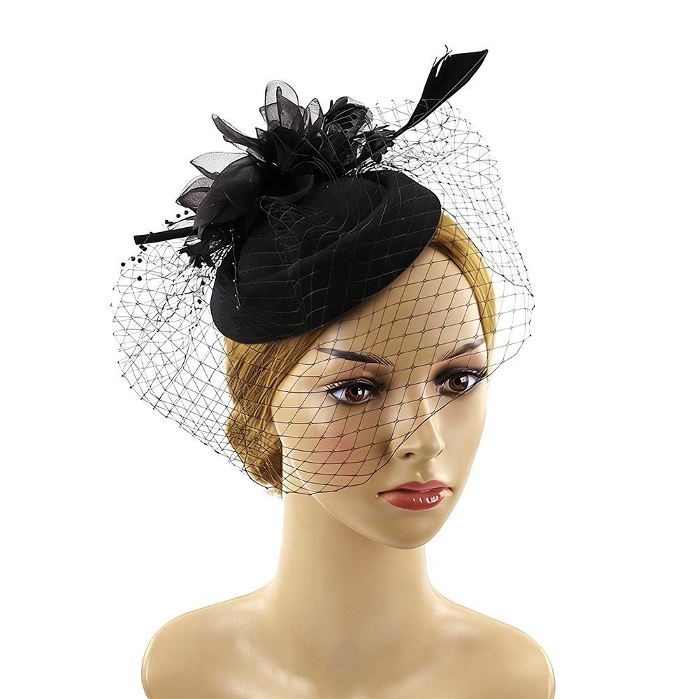 Veil Vintage Hat Headband Flower Fascinator New Fascinator Caps  1950s