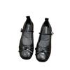 Elegant Women Shoes 2025 Mary Janes Women's Flats Daily Dress Ladies Bow Tie Shallow Buckle Strap Soft Bottom Outdoor Flat Pumps