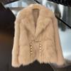 Fashion Loose Thick and Warm Faux Fox Fur Coat for Women Autumn Winter