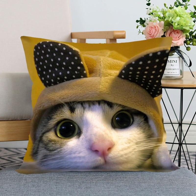 45x45 см полиэстер, Новое поступление, наволочка с изображением кошки, домашнего декора, наволочка, наволочка на невидимой молнии