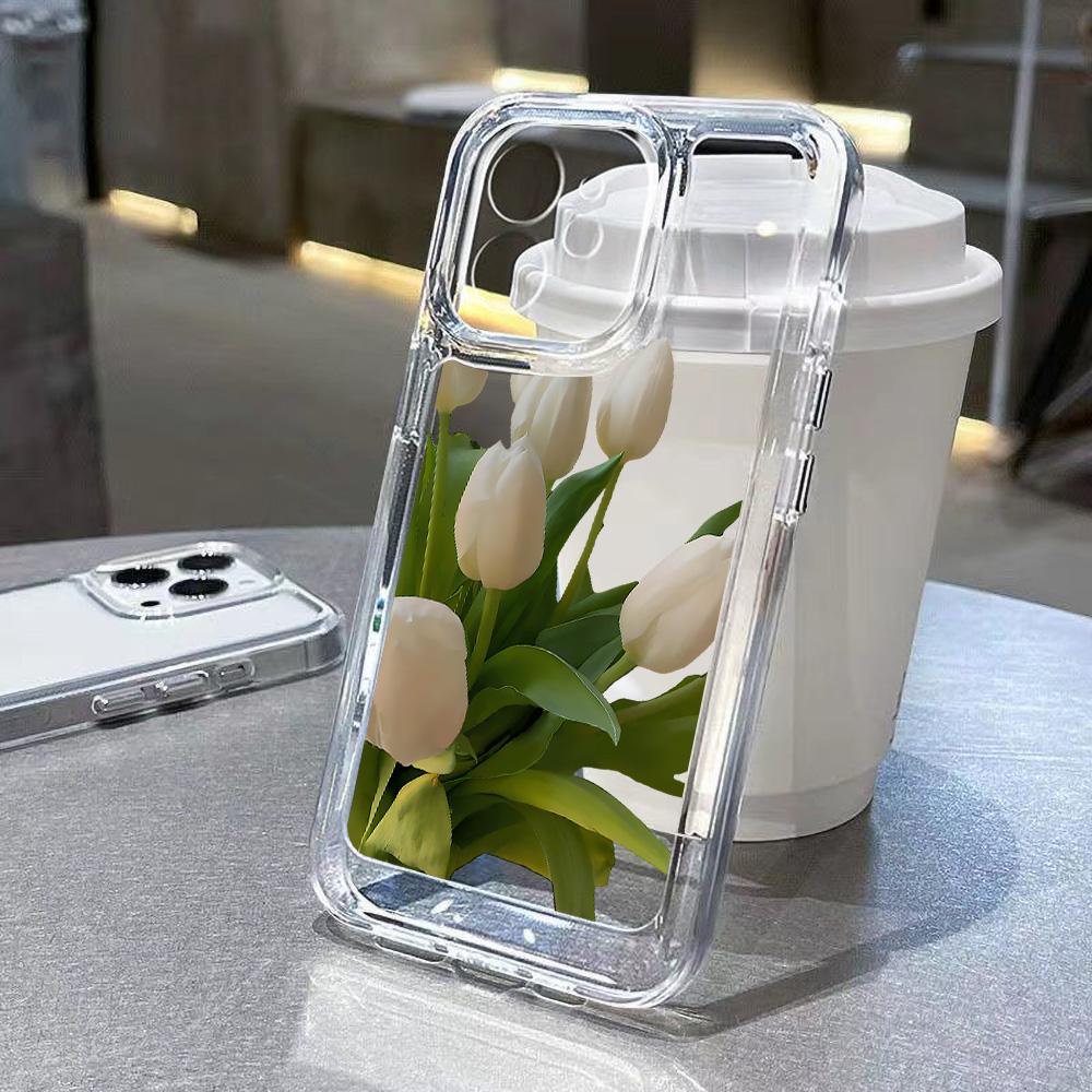 Прозрачный чехол с цветами для Samsung Galaxy A55 5G Fundas S24 Ultra S23 S22 S21 S20 FE S10 Plus A54 A53 A52s A15 Мягкие TPU чехлы