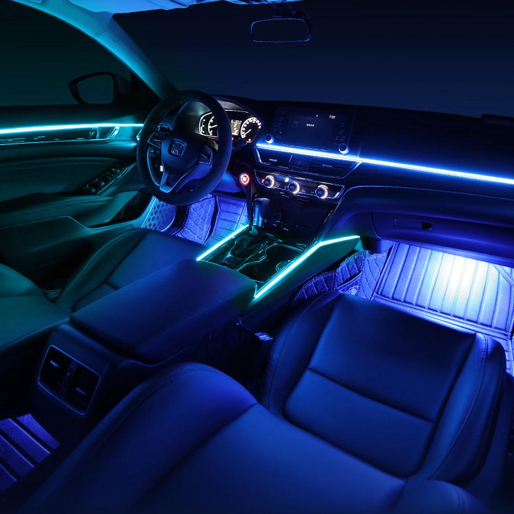 18-в-1 Светодиодные RGB-ленты для салона автомобиля Светодиодные ленты для освещения салона автомобиля Освещение салона автомобиля Освещение дверей Декоративная лампа для ног