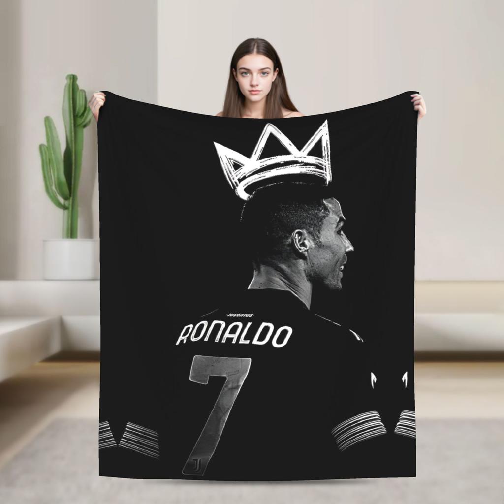 Football Legend CR7 Plush Blanket Vintage Throw Blanket for Home 125*100cm Bedspread