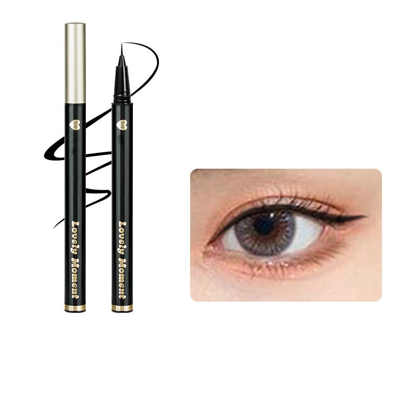 Small Silver Tube Eyeliner Black Dark Brown Berry Red Color Liquid Eyeliner Liquid Lying Silkworm Shadow Pen Suitable for Novice