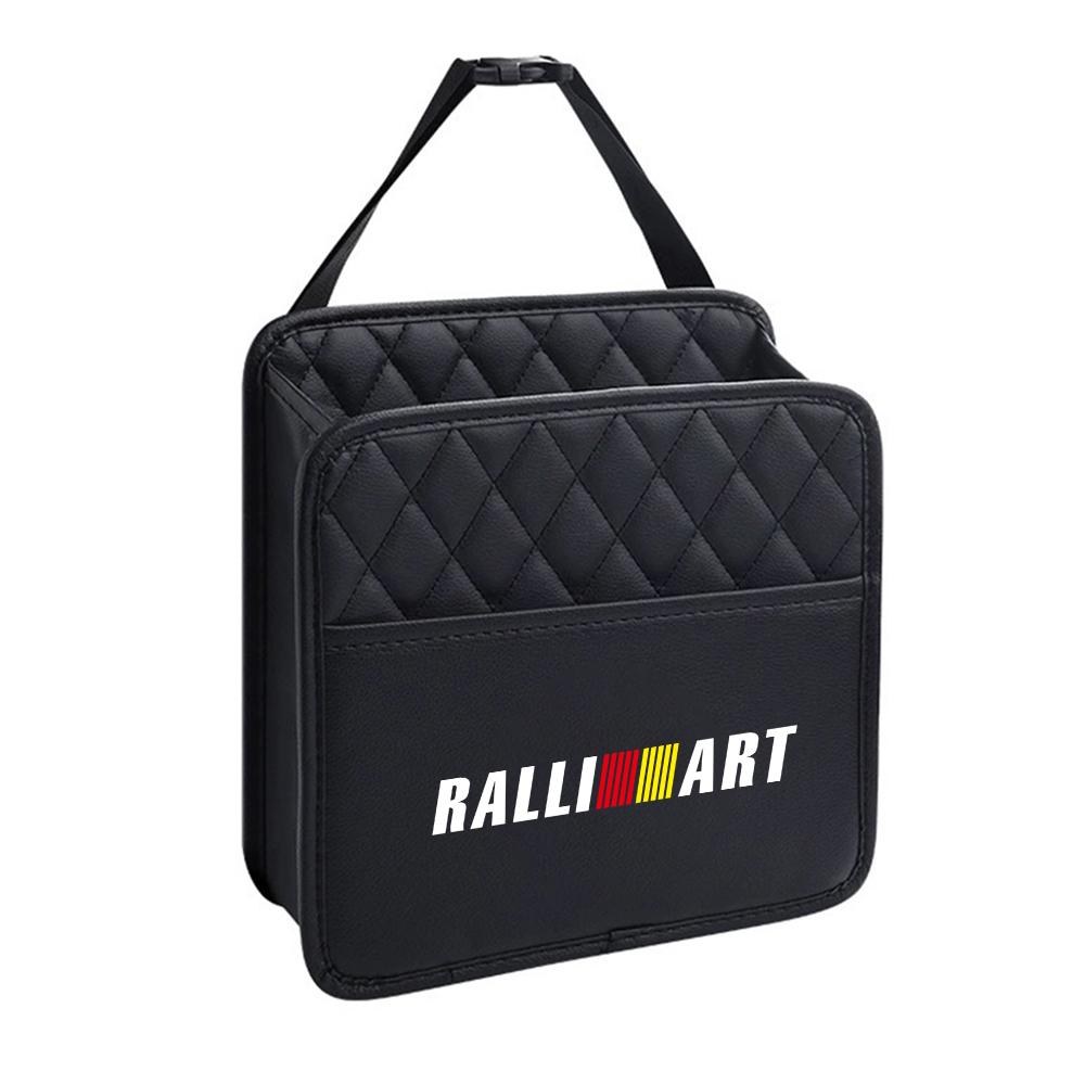 Car Seat Back Storage Bag Leather Hanging Sundry Organizer Box Accessories For MITSUBISHI Ralliart Lancer EVO Pajero Eclipse ASX