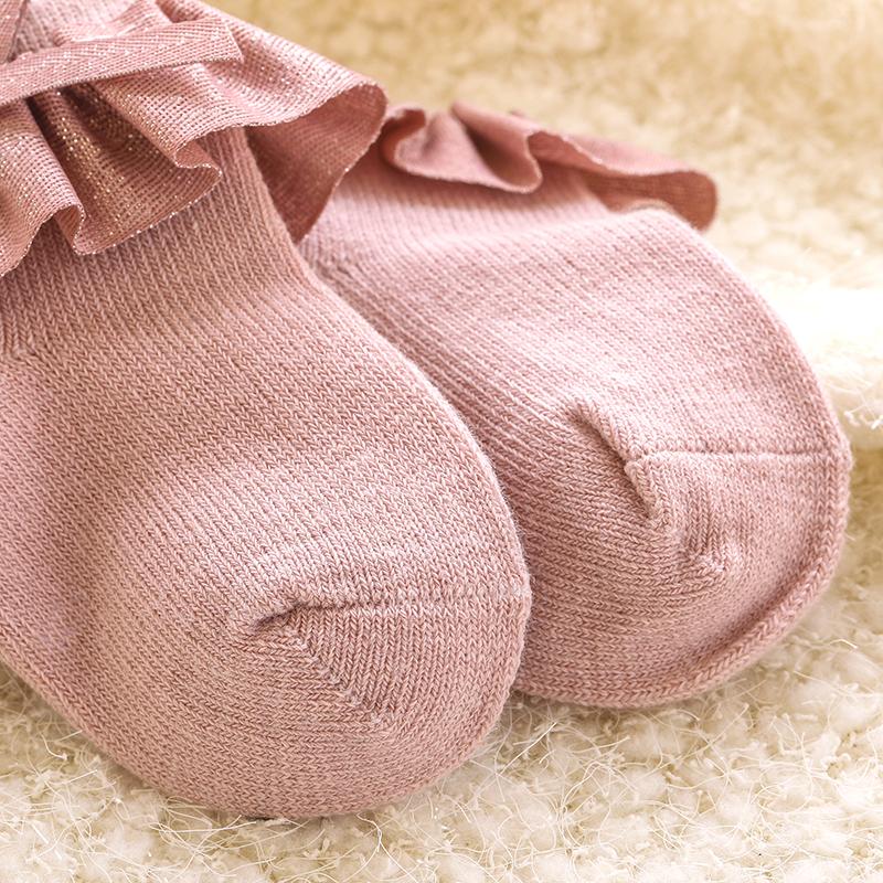 0-12M кружевные носки для новорожденных, носки принцессы с бантом, детские хлопковые носки для девочек на весну и осень, дышащие носки с оборками для девочек
