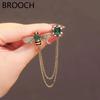 1PC Rerto Bee Crystal Brooches For Women Enamel Rhinestone Animal Tassel Lapel Pins